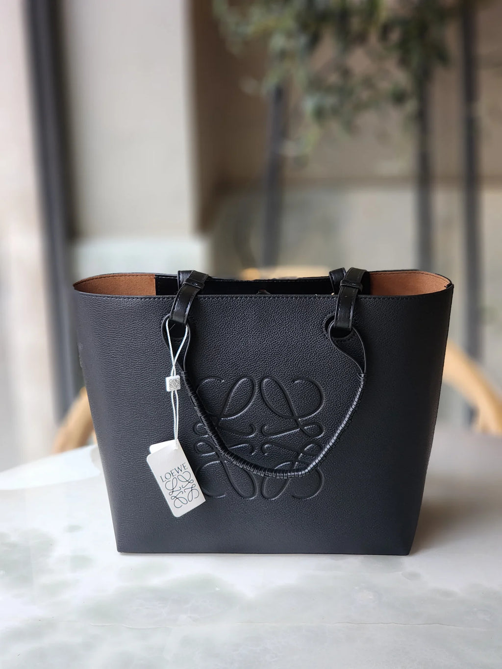 Leather Anagram Bag - Black