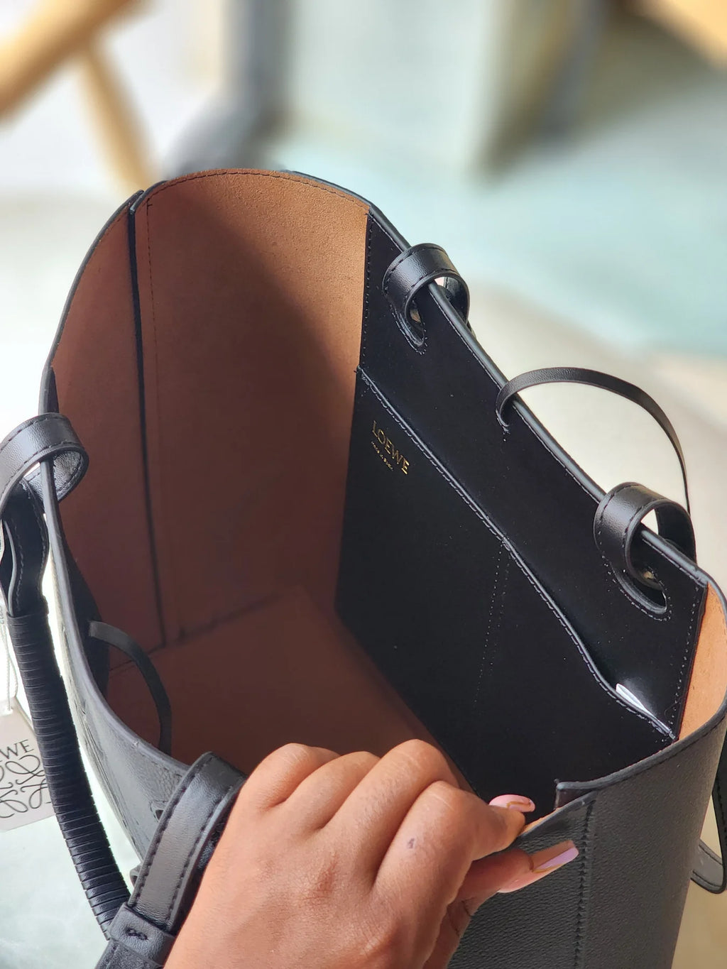 Leather Anagram Bag - Black