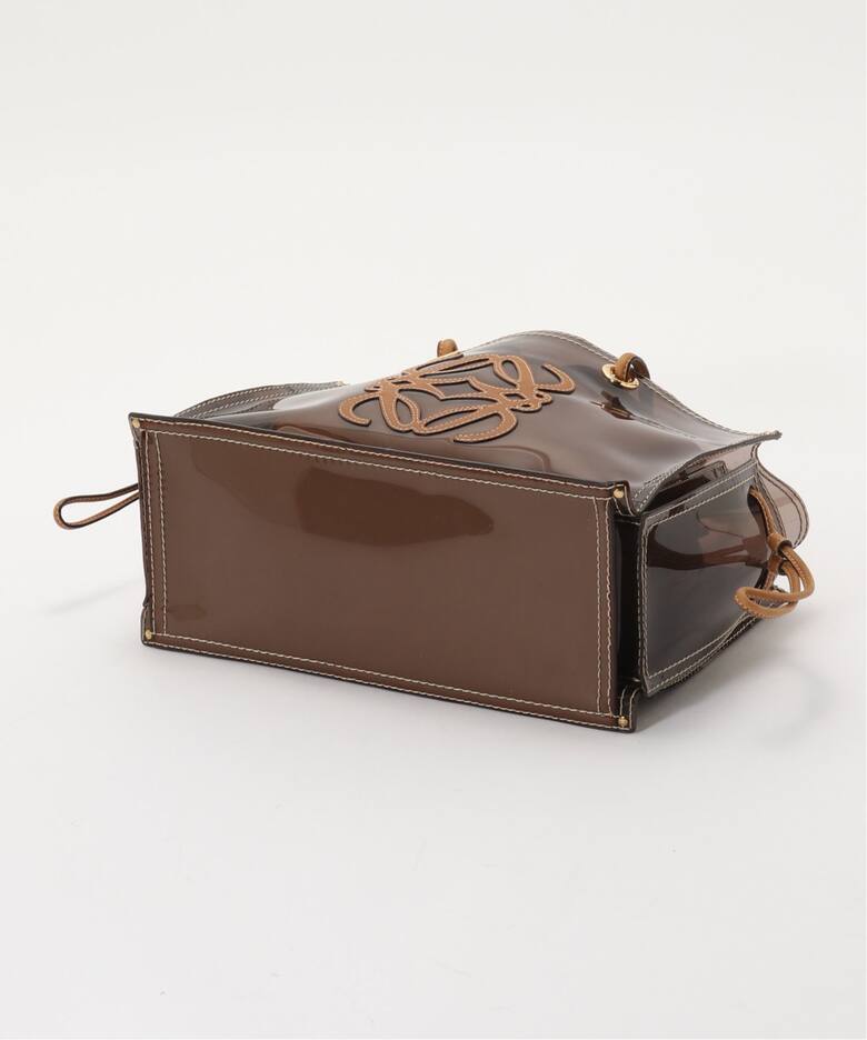 PVC and Leather Tote Bag - Brown