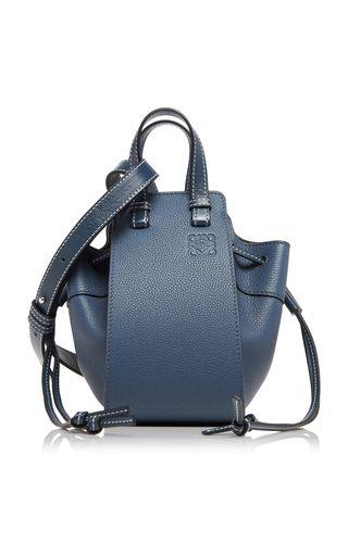 Compact Hammock bag in classic calfskin Dark Blue - EliteLux Outlet