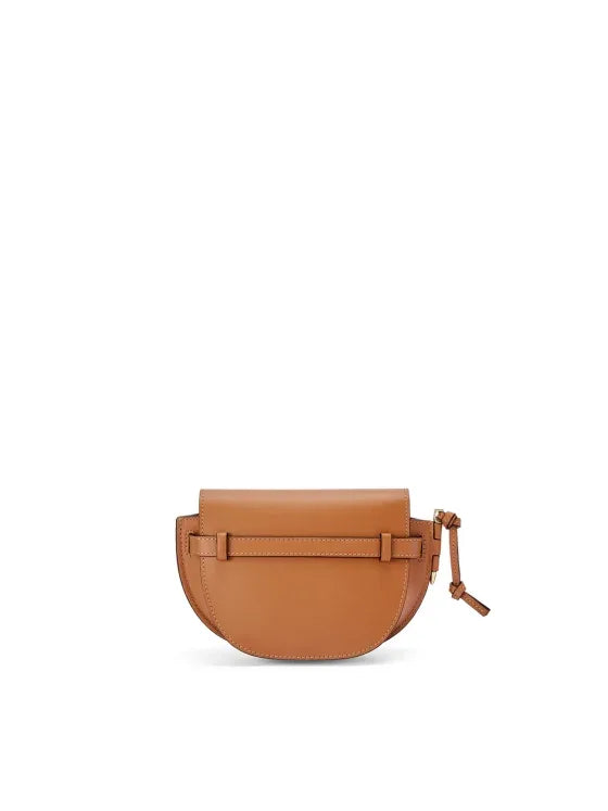 Gate Dual Mini Leather Crossbody Bag Tan - EliteLux Outlet