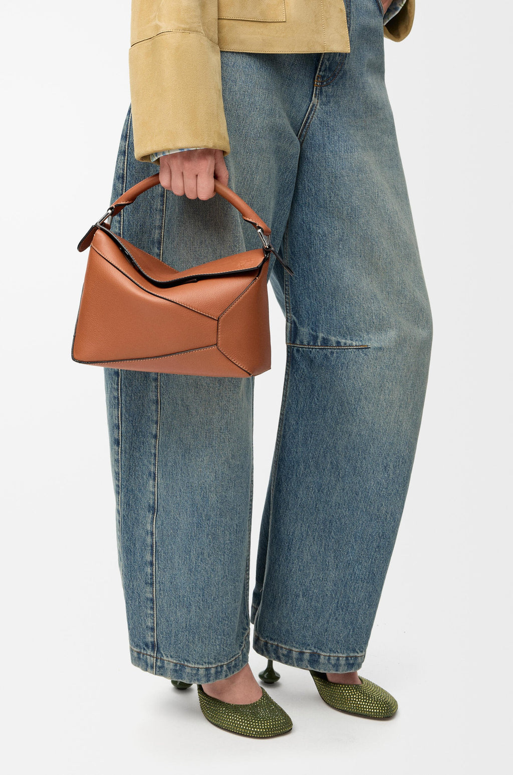 Small Puzzle Edge Bag - Oak