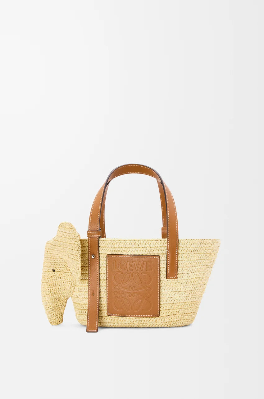 Small Elephant Raffia Basket