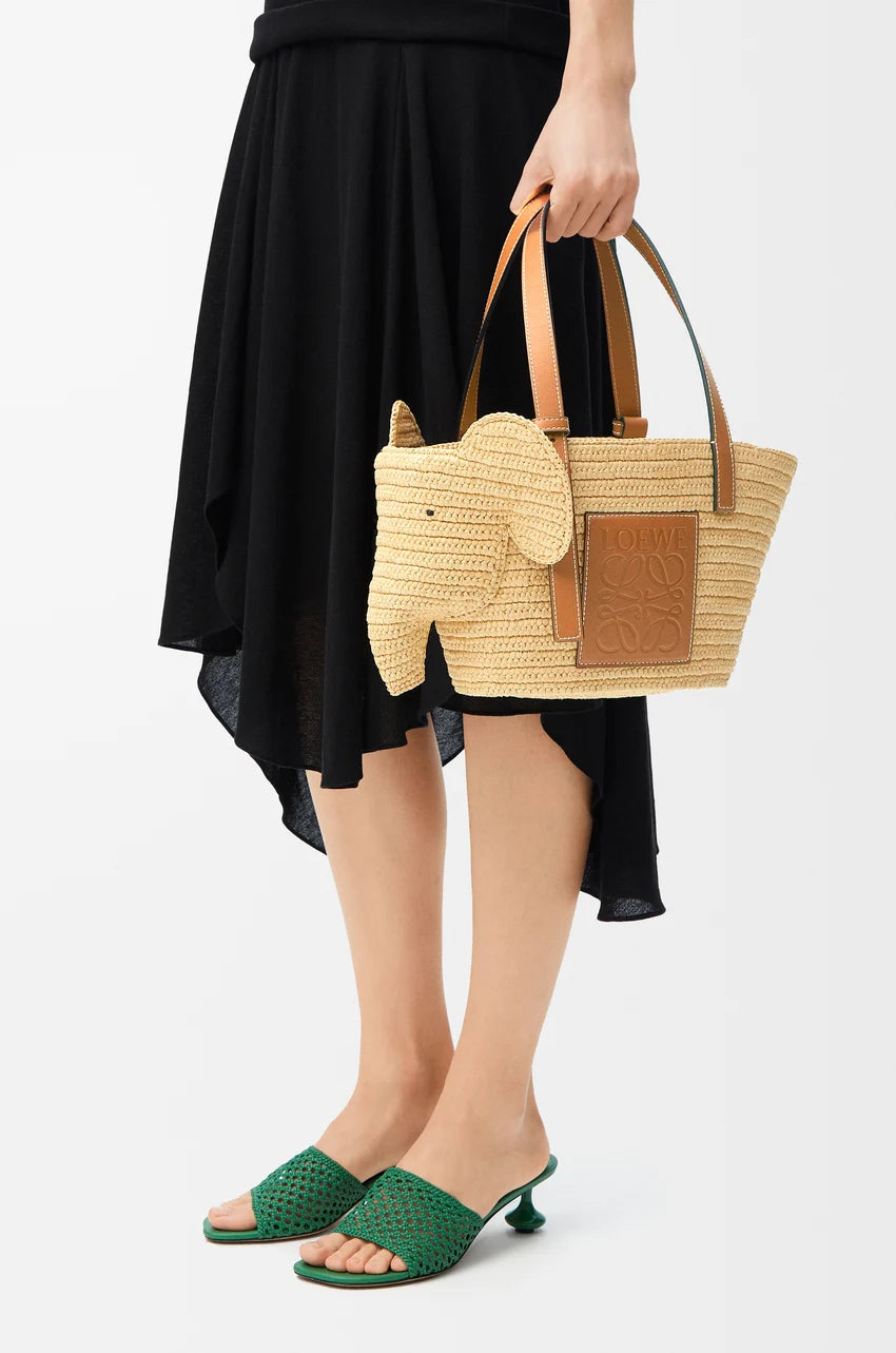 Small Elephant Raffia Basket