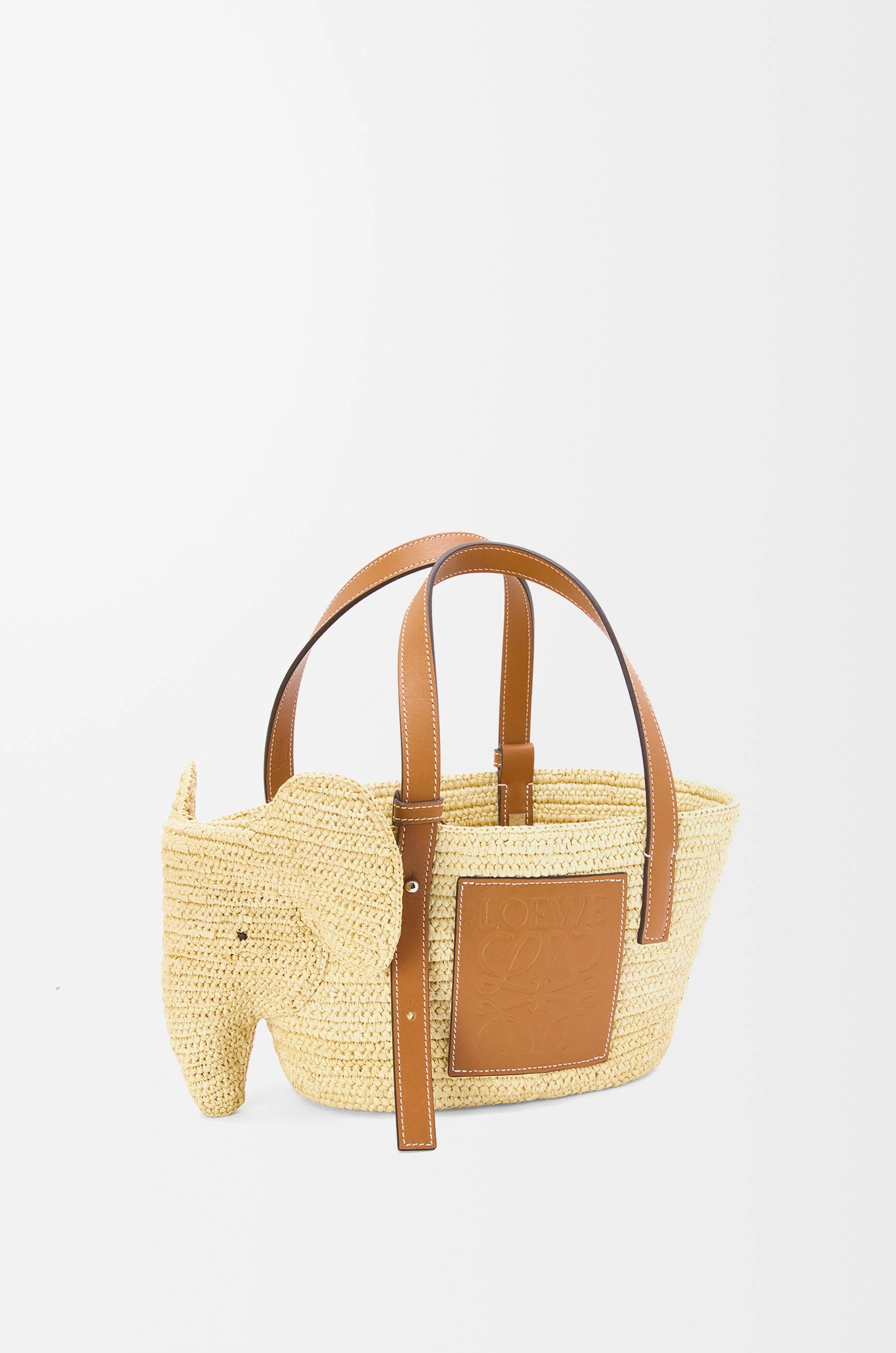 Small Elephant Raffia Basket