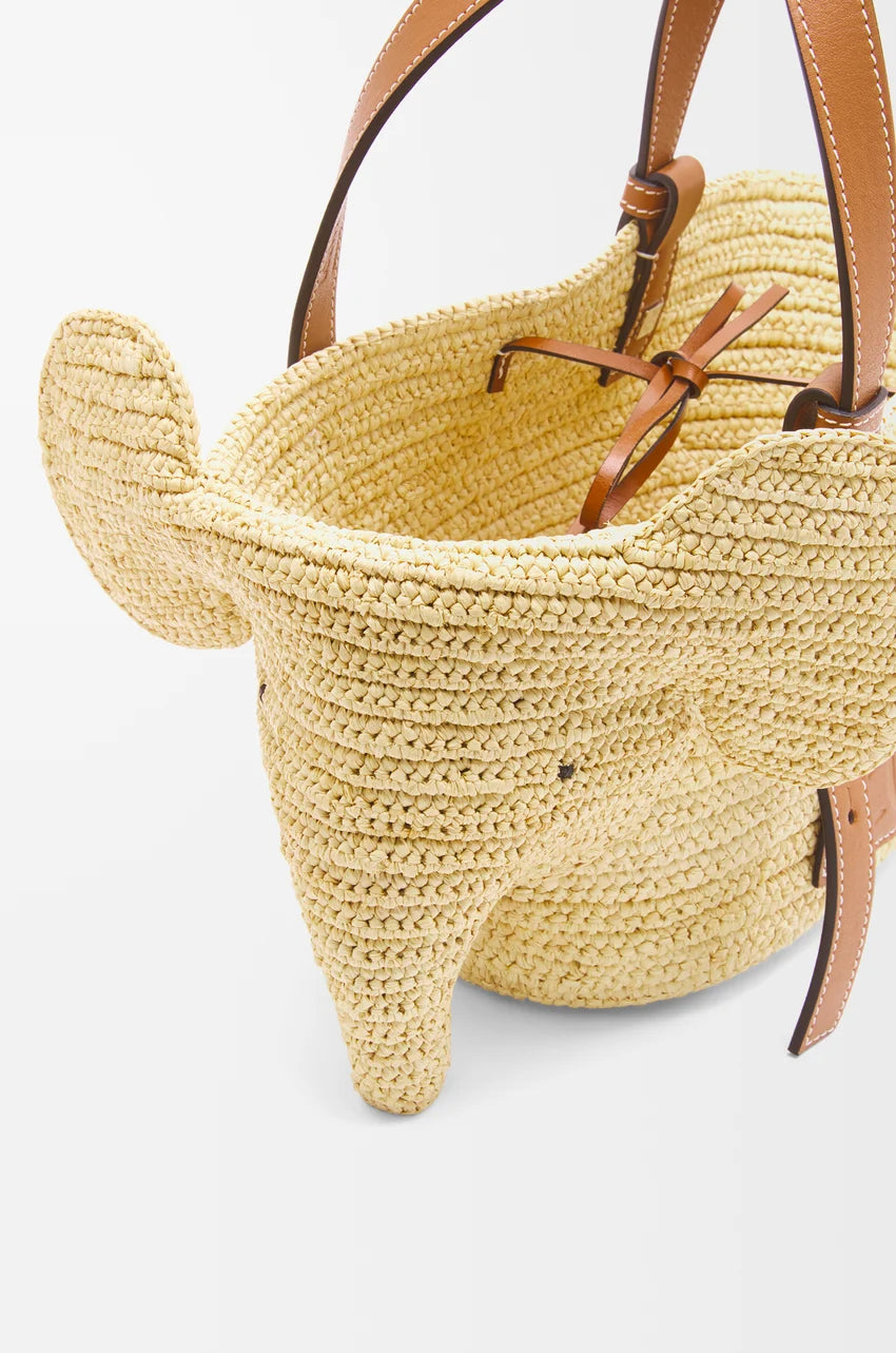 Small Elephant Raffia Basket