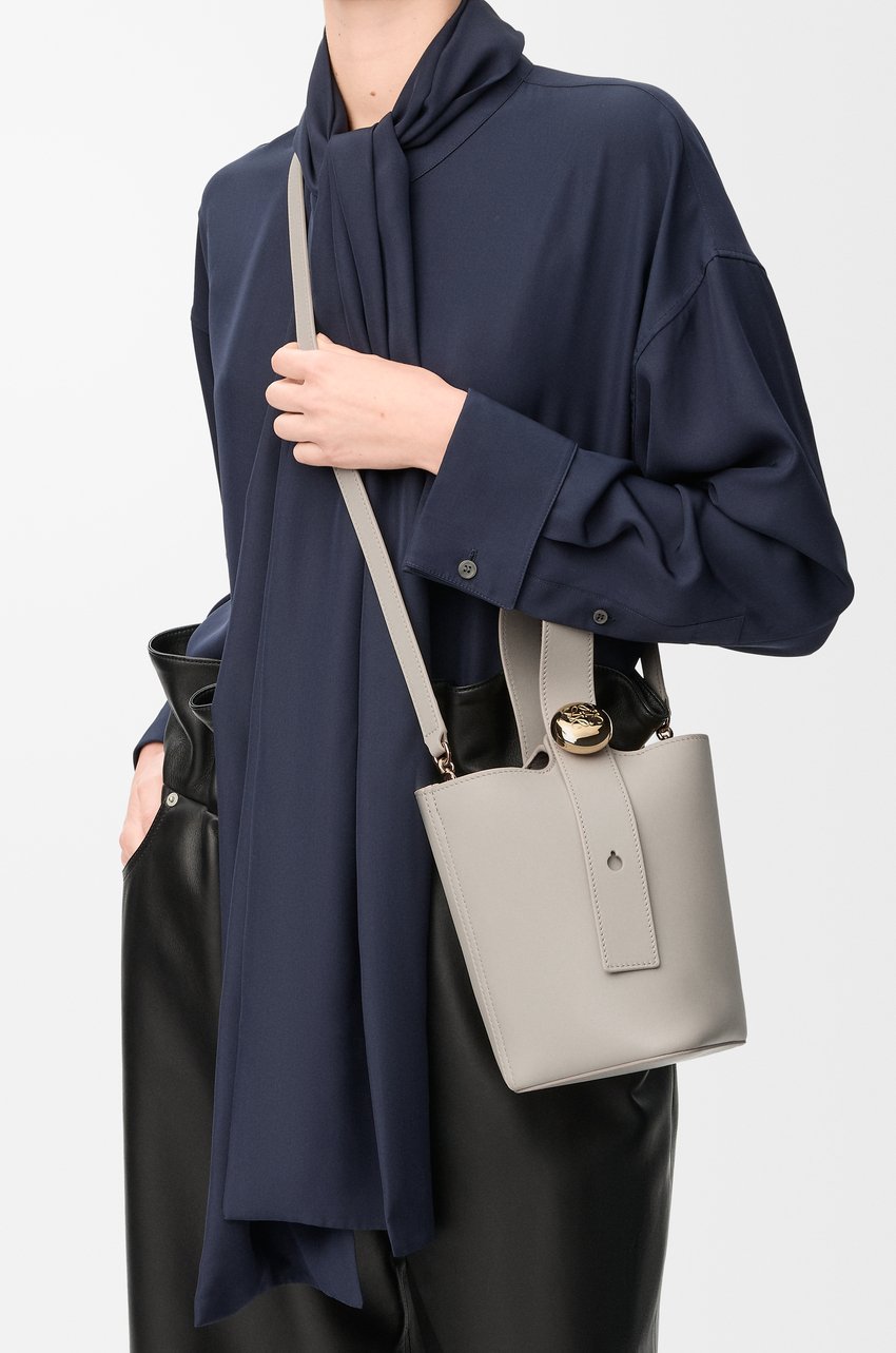 Mini Pebble Bucket Bag - Shell Grey