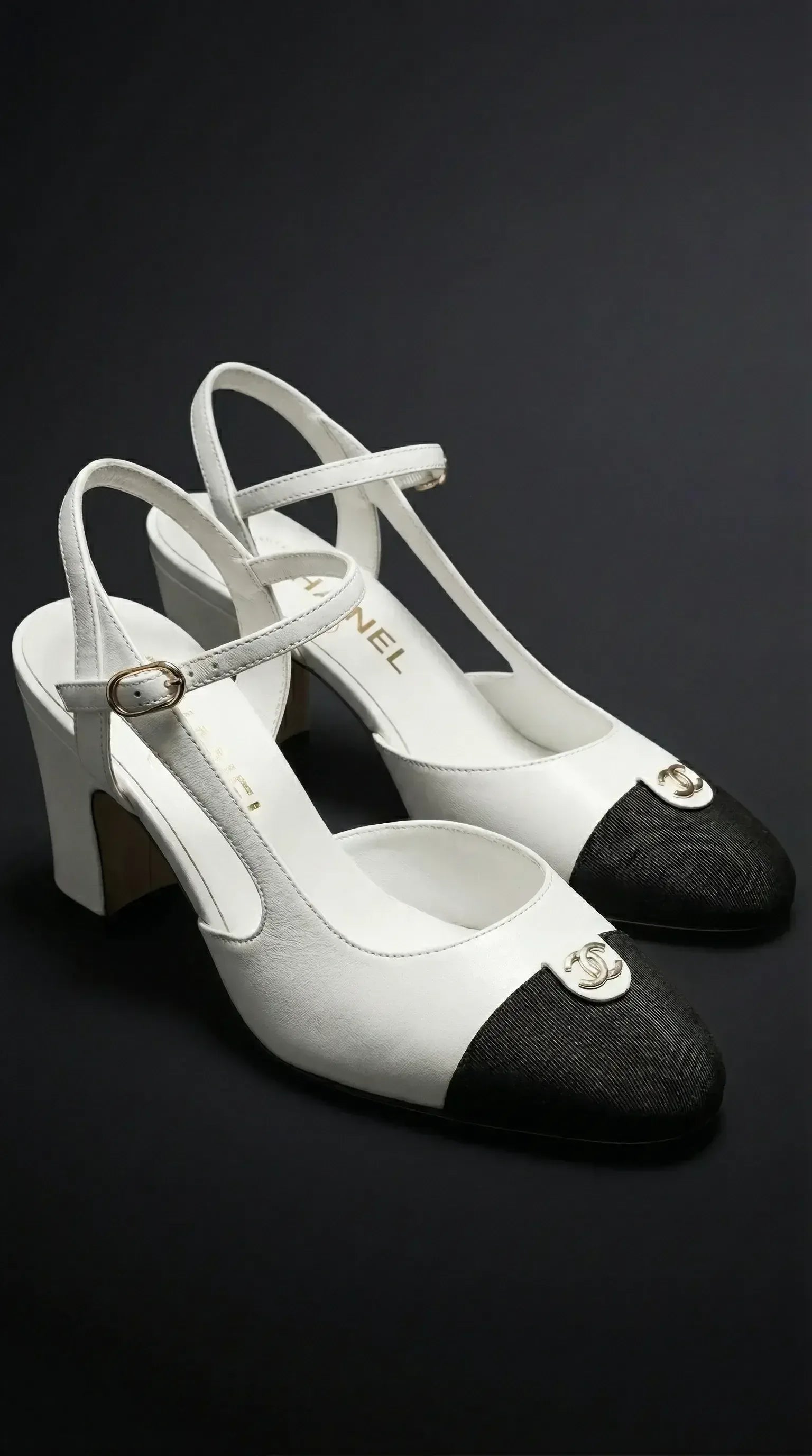 Classic Cap Toe Slingback Heels