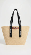 Fold Shopper in raffia Black - EliteLux Outlet