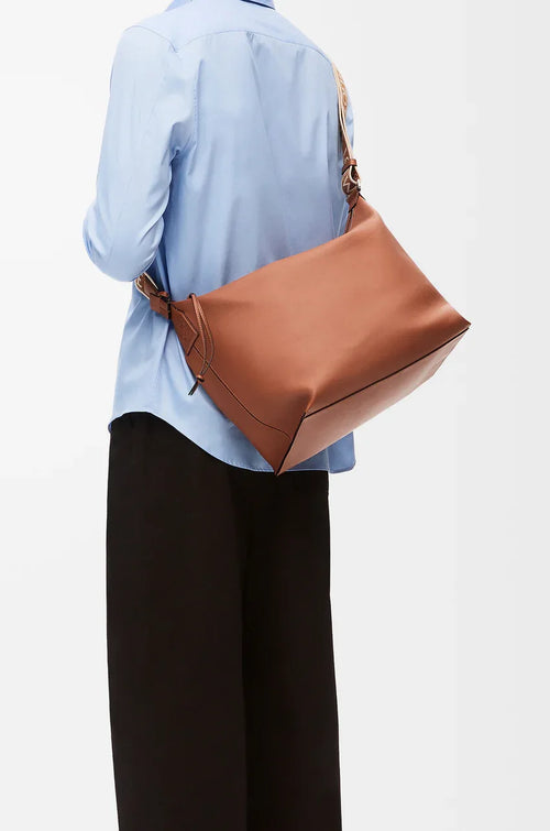 Cubi Crossbody bag in supple smooth calfskin and jacquard - EliteLux Outlet