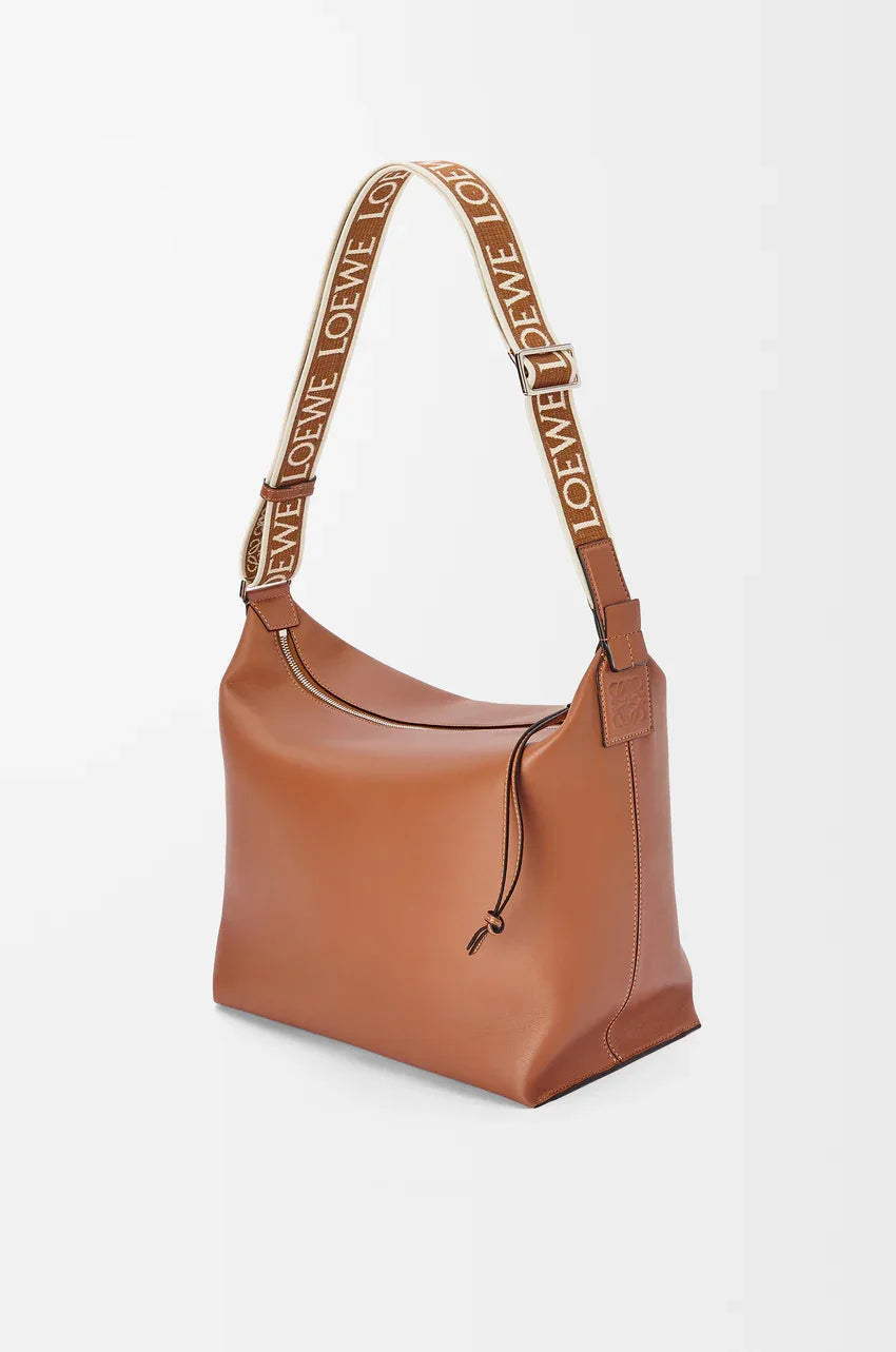 Cubi Crossbody bag in supple smooth calfskin and jacquard - EliteLux Outlet