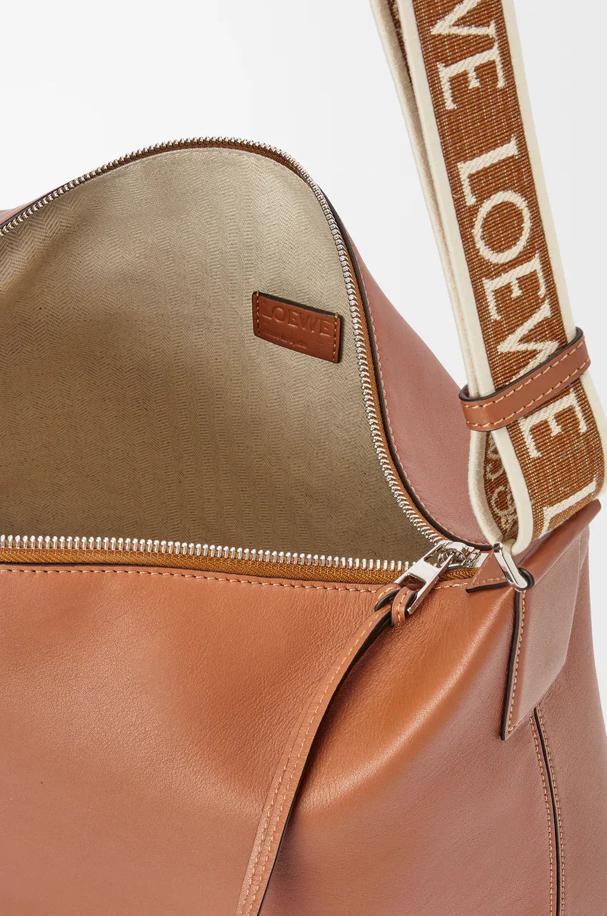 Cubi Crossbody bag in supple smooth calfskin and jacquard - EliteLux Outlet