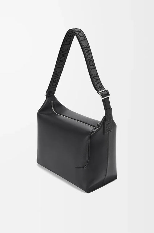 Cubi Crossbody bag in supple smooth calfskin and jacquard Black - EliteLux Outlet