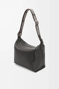 Cubi Crossbody bag in supple smooth calfskin and jacquard Dark Grey - EliteLux Outlet