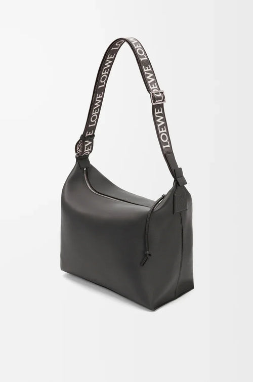 Cubi Crossbody bag in supple smooth calfskin and jacquard Dark Grey - EliteLux Outlet