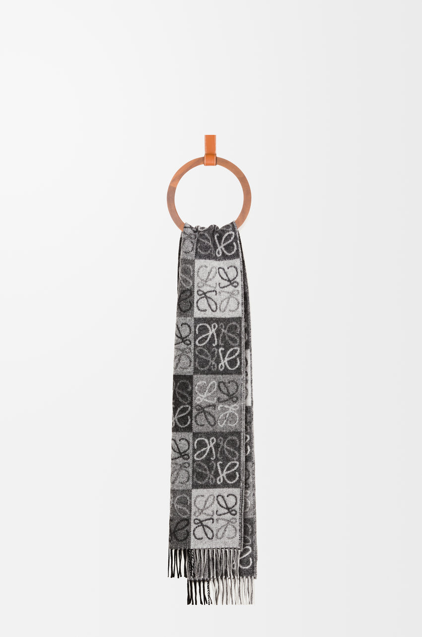 Wool Cashmere Scarf Black/white