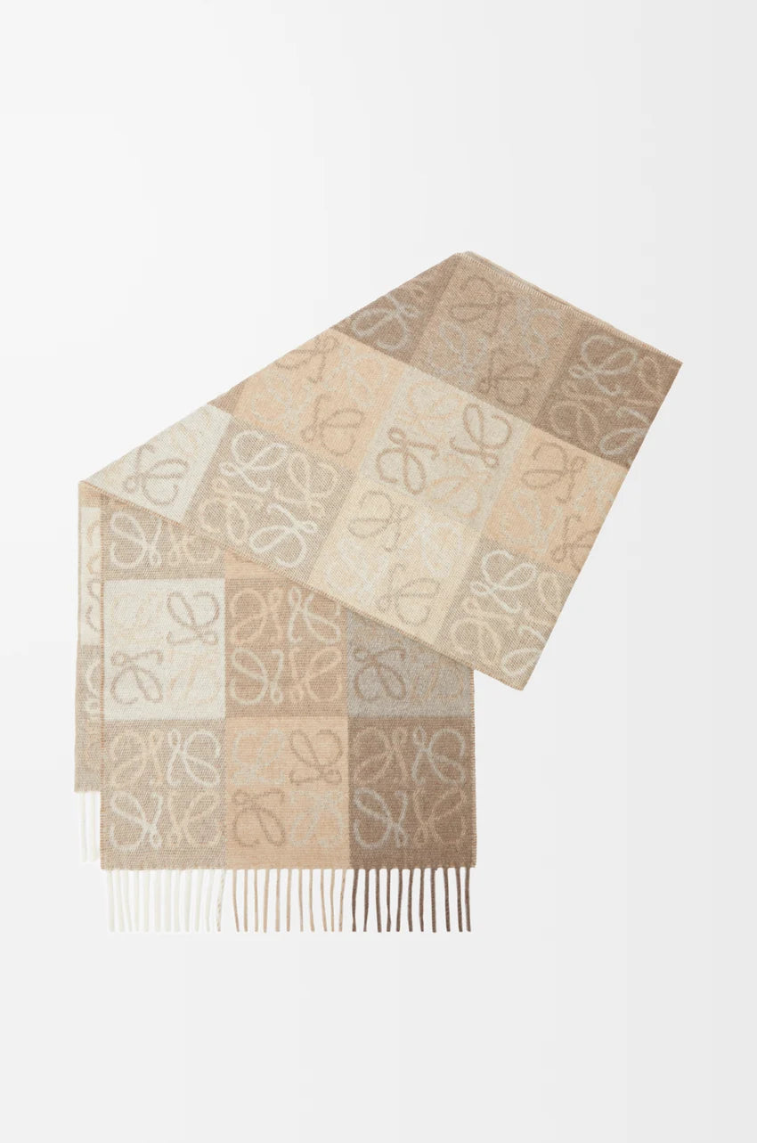 Wool Cashmere Scarf White/beige