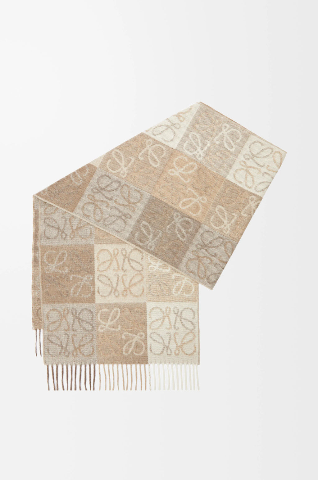 Wool Cashmere Scarf White/beige