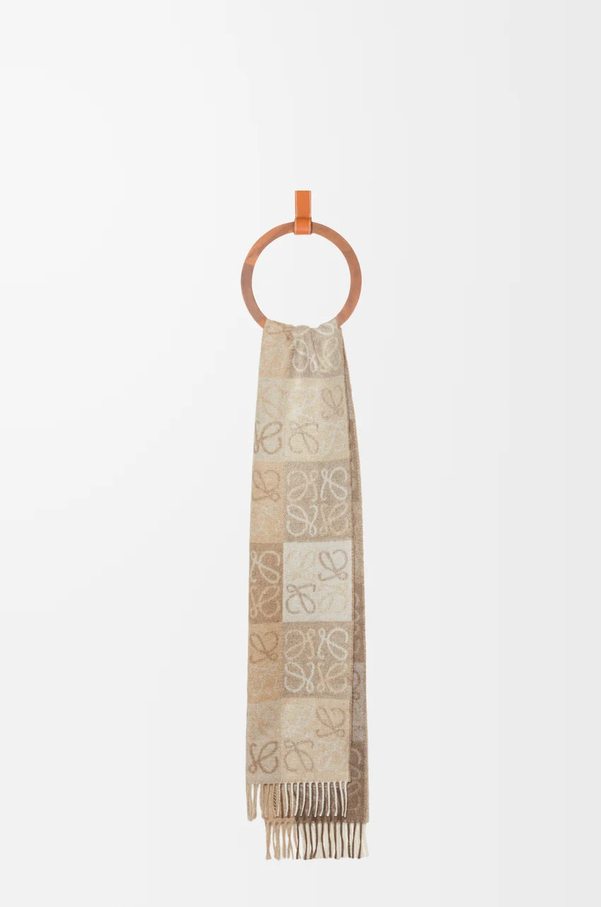 Wool Cashmere Scarf White/beige