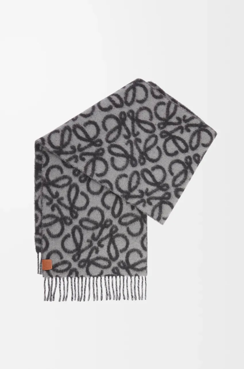 Anagram scarf in alpaca and wool blend Black/grey - EliteLux Outlet