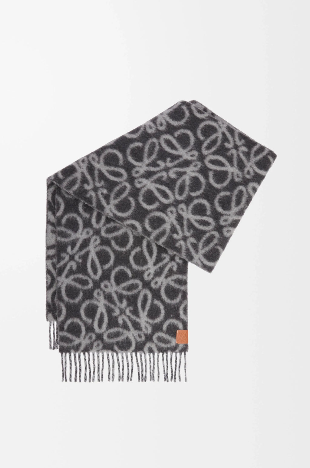 Anagram scarf in alpaca and wool blend Black/grey - EliteLux Outlet