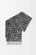 Anagram scarf in alpaca and wool blend Black/grey - EliteLux Outlet