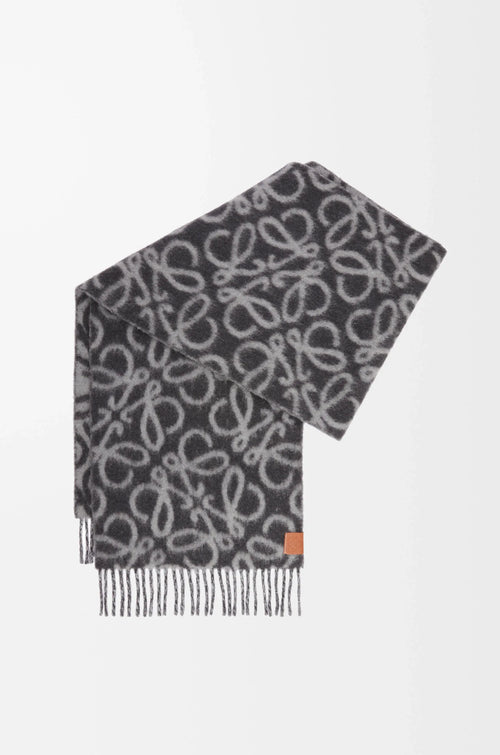 Anagram scarf in alpaca and wool blend Black/grey - EliteLux Outlet