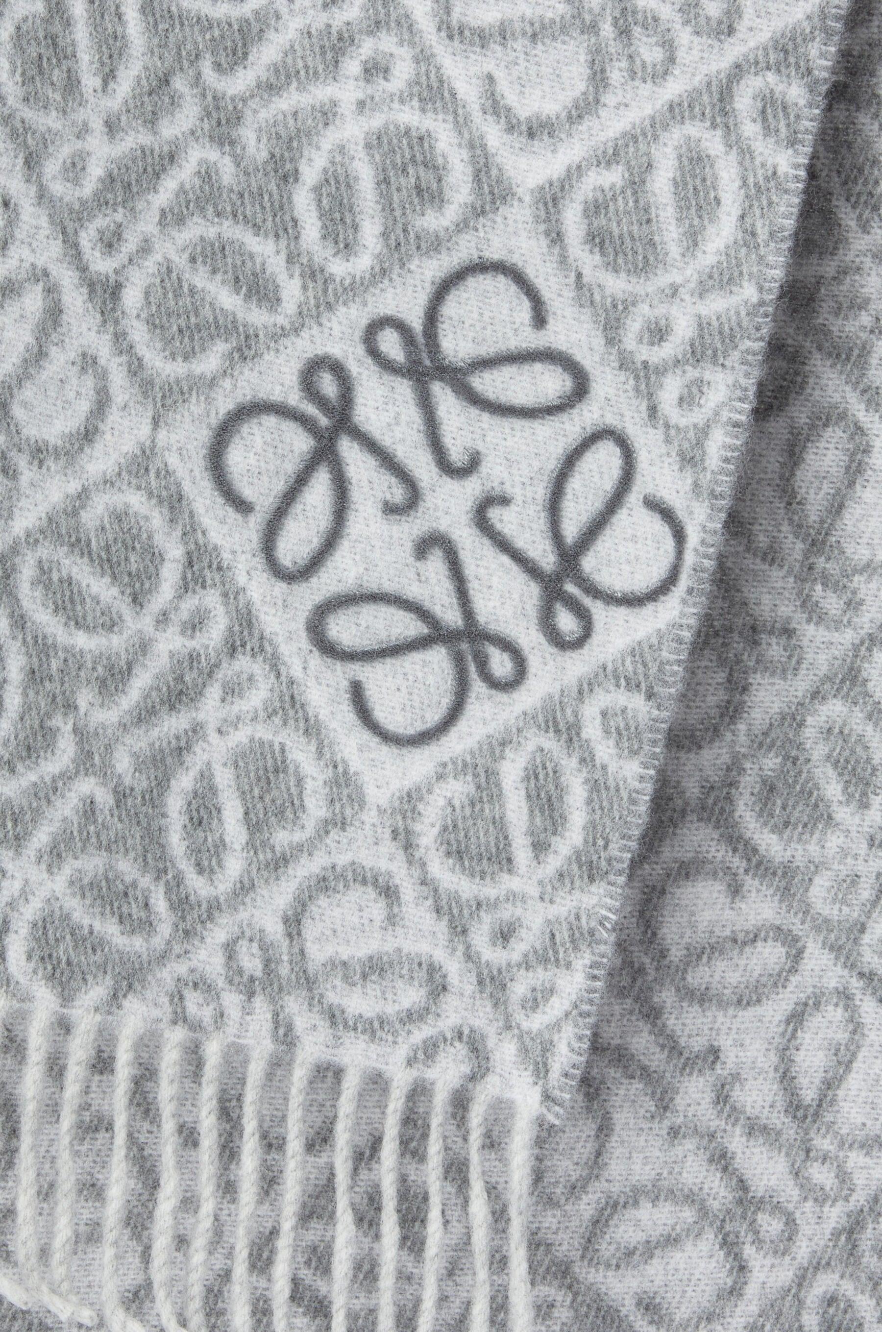 Anagram scarf in wool and cashmere Grey - EliteLux Outlet