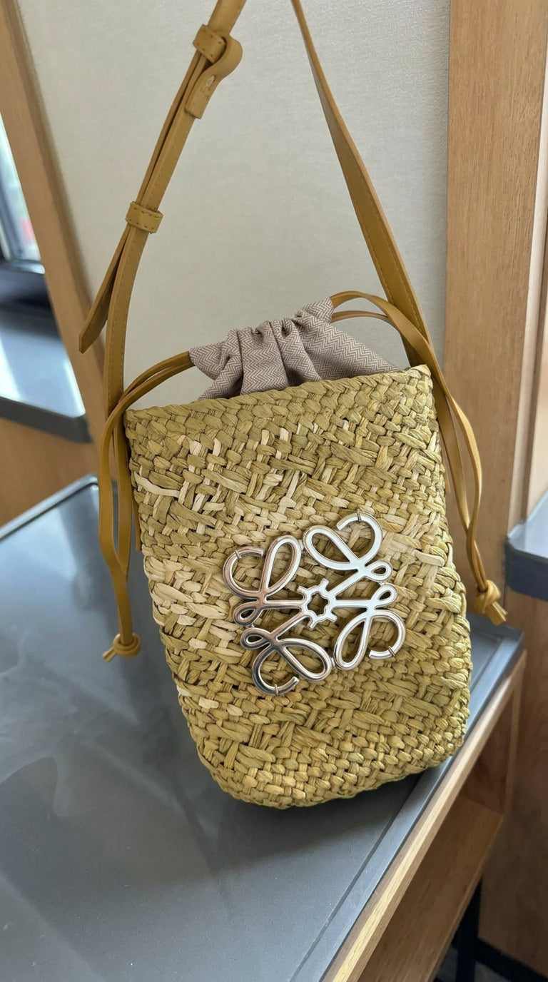 Square Palm Pocket Bag - Natural/brown