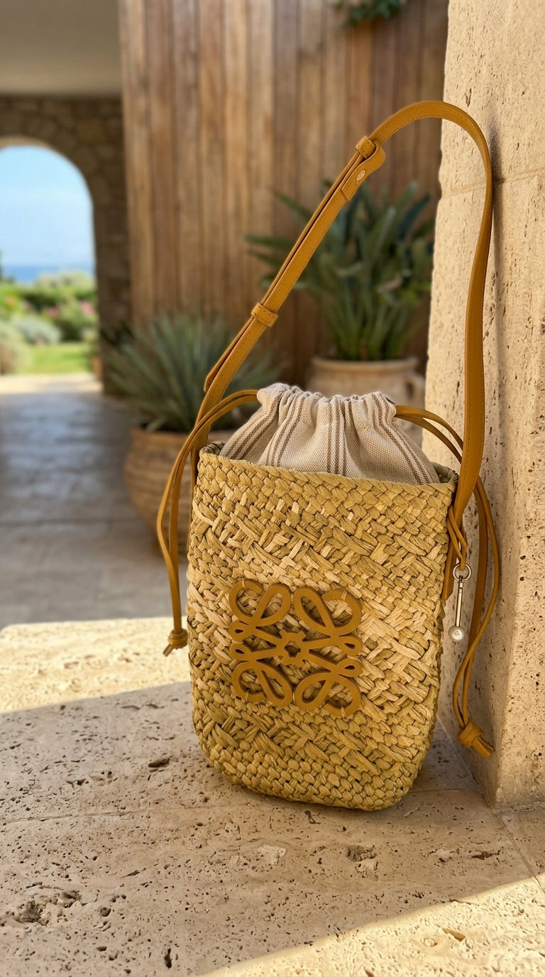 Square Palm Pocket Bag - Natural/brown