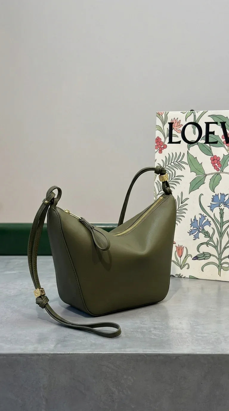 Cubi Crossbody bag in supple smooth calfskin and jacquard Green - EliteLux Outlet