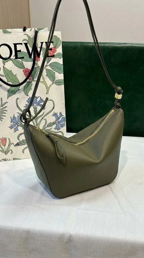 Cubi Crossbody bag in supple smooth calfskin and jacquard Green - EliteLux Outlet