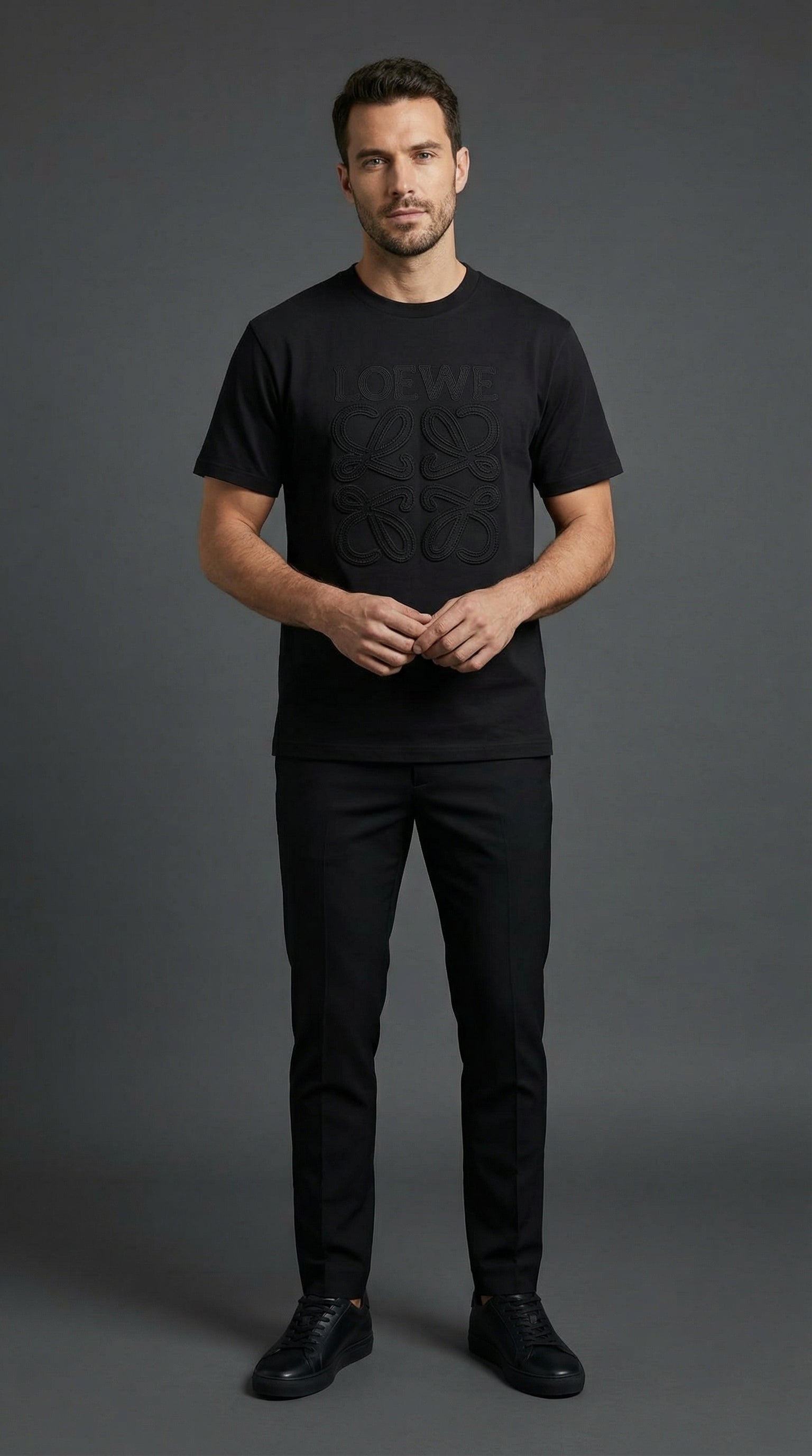 Embossed Graphic Heavyweight Tee – Black