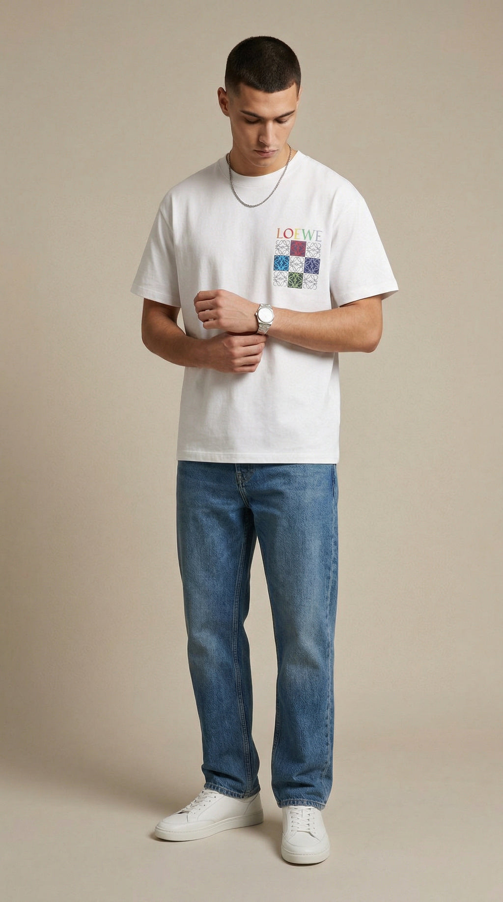 Multicolor Graphic Tee – White