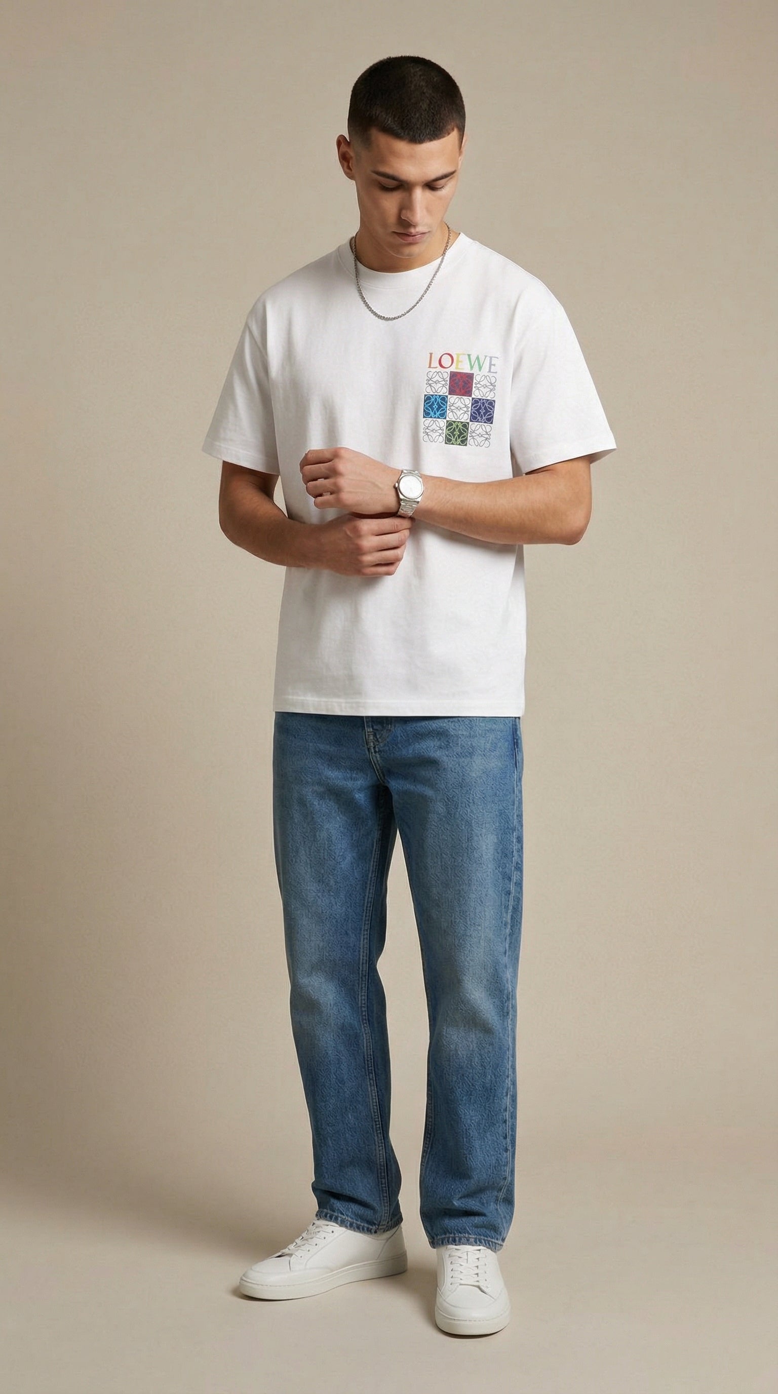 Multicolor Graphic Tee – White