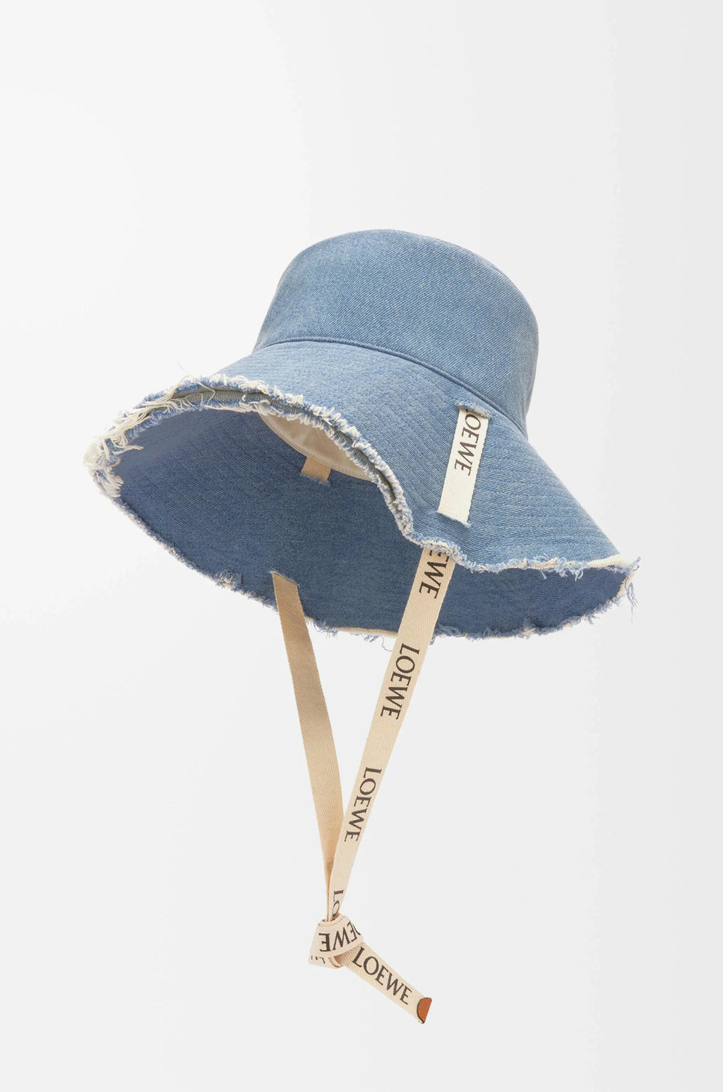 Frayed fisherman hat in denim and calfskin Blue/denim - EliteLux Outlet