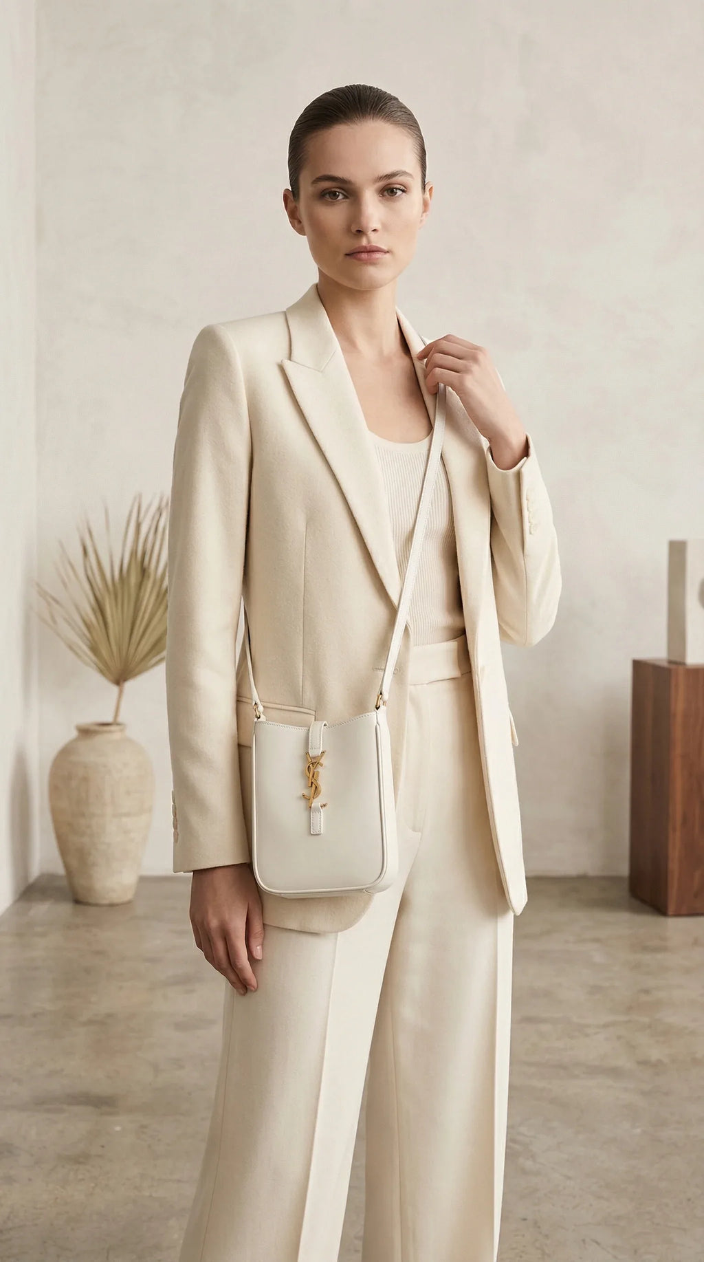 Mini Drawstring Bucket Bag – White - EliteLux Outlet