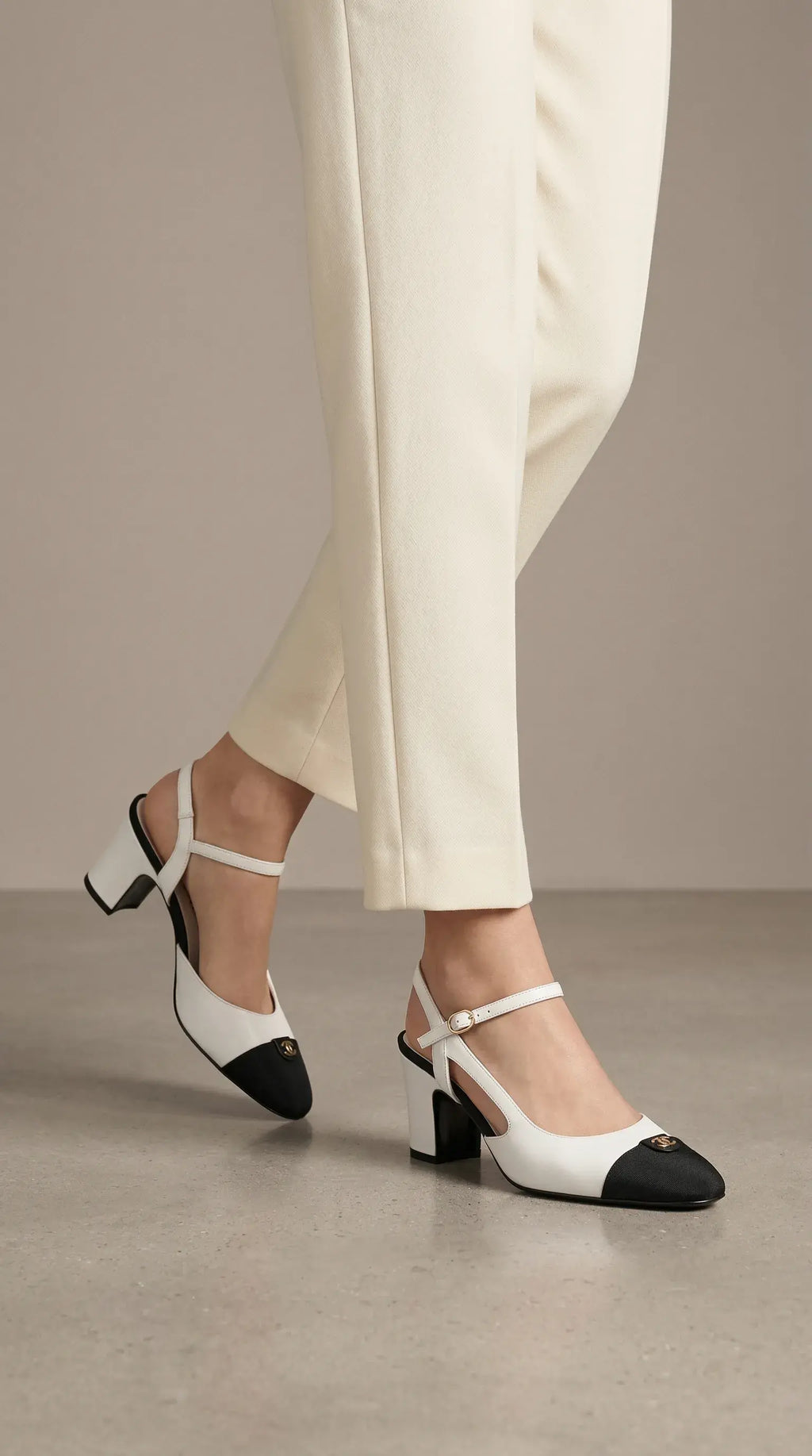 Classic Cap Toe Slingback Heels