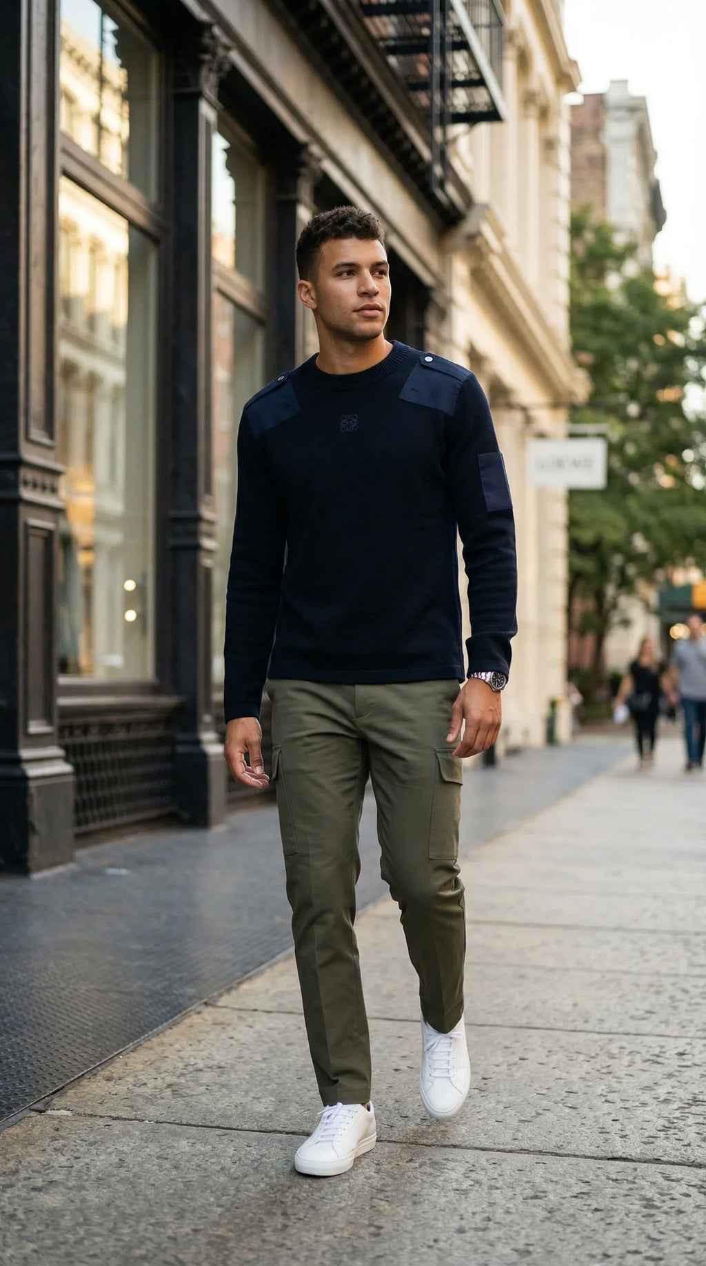 Anagram Patchwork Shoulder Knit Sweater - EliteLux Outlet