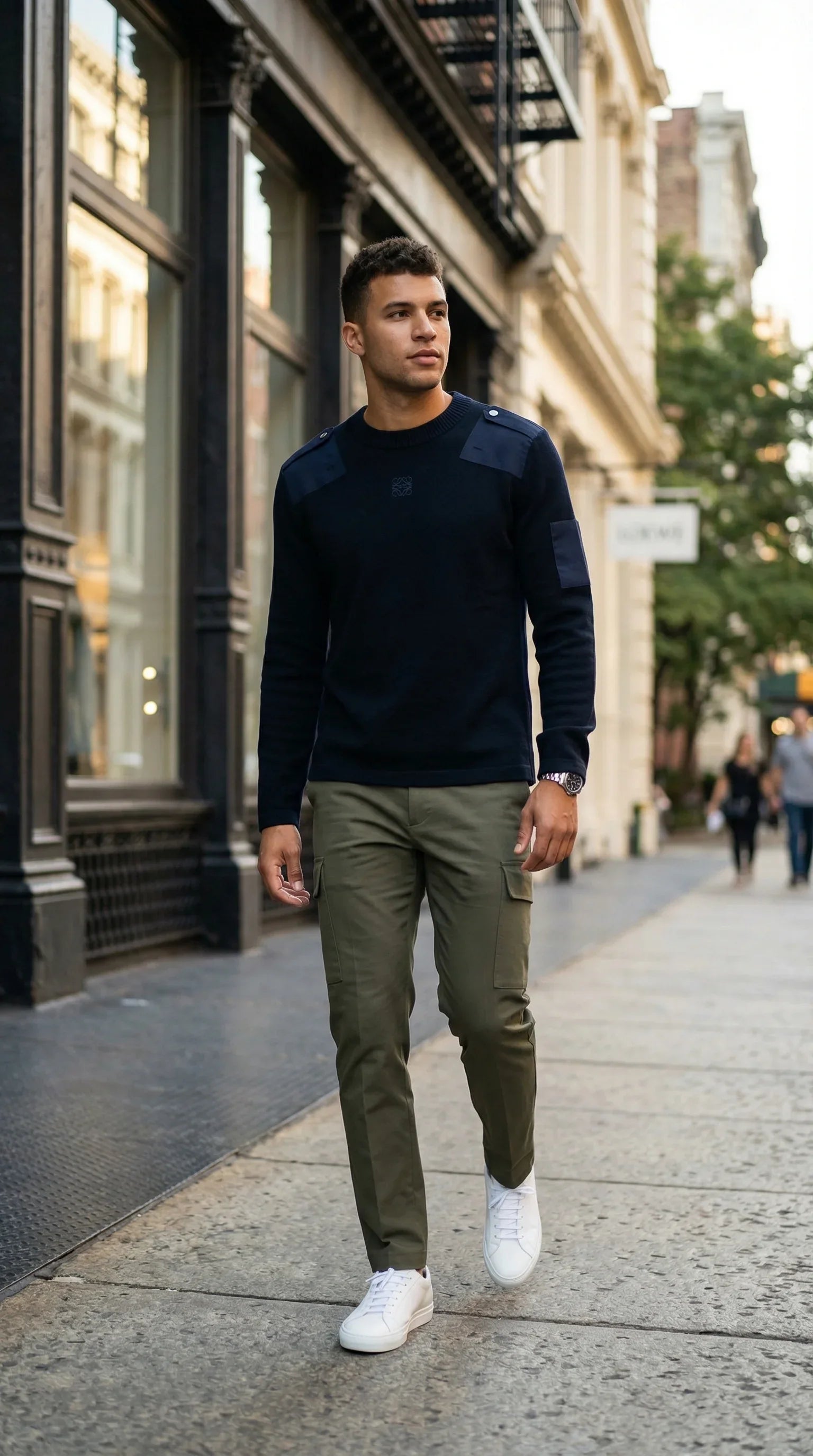 Anagram Patchwork Shoulder Knit Sweater - EliteLux Outlet