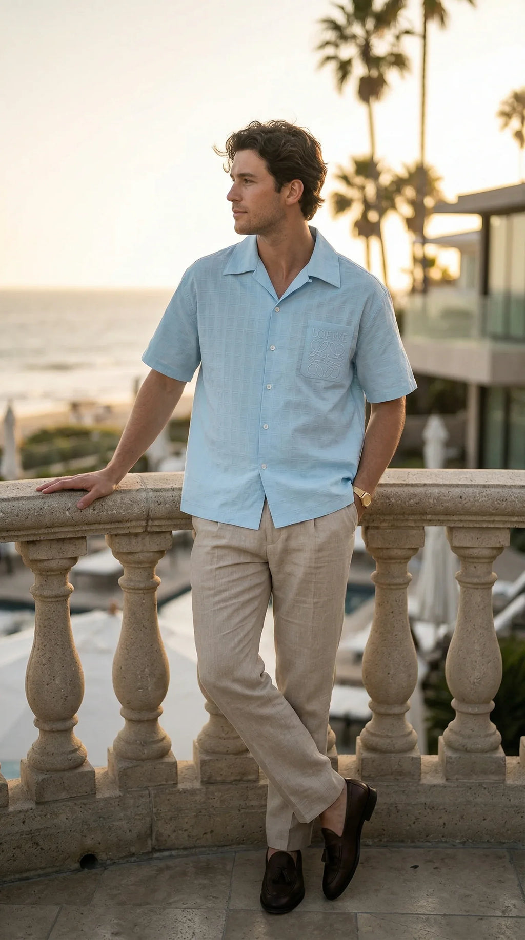 Cloud Jacquard Short-Sleeve Shirt
