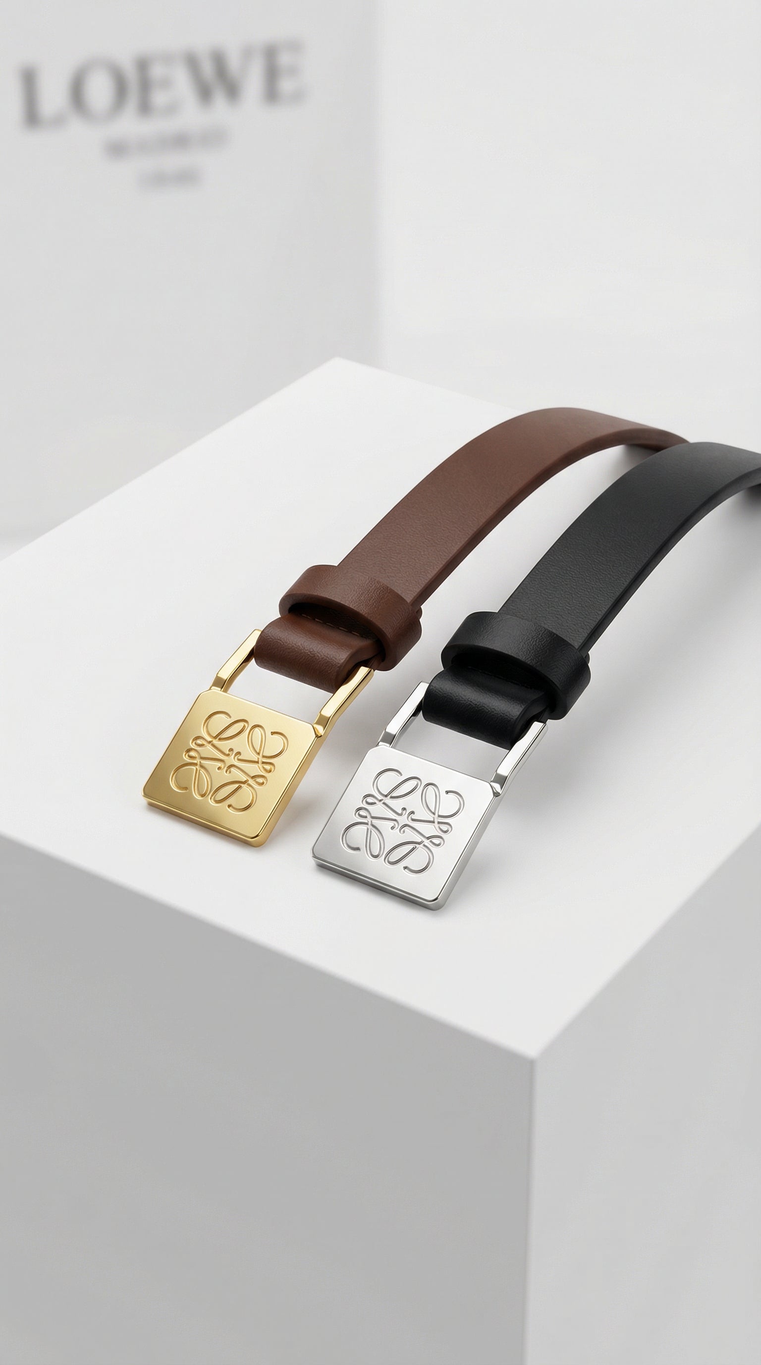 Plaque Leather Belt 25mm