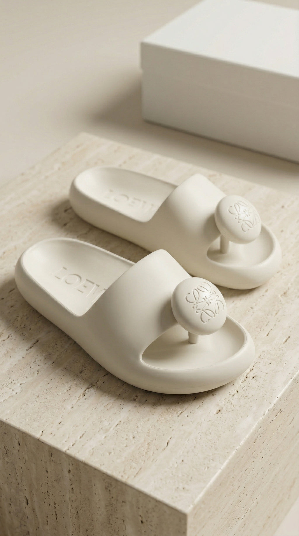 Platform Slide Sandal - White