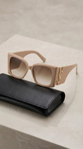 Oversized Square Sunglasses – Beige