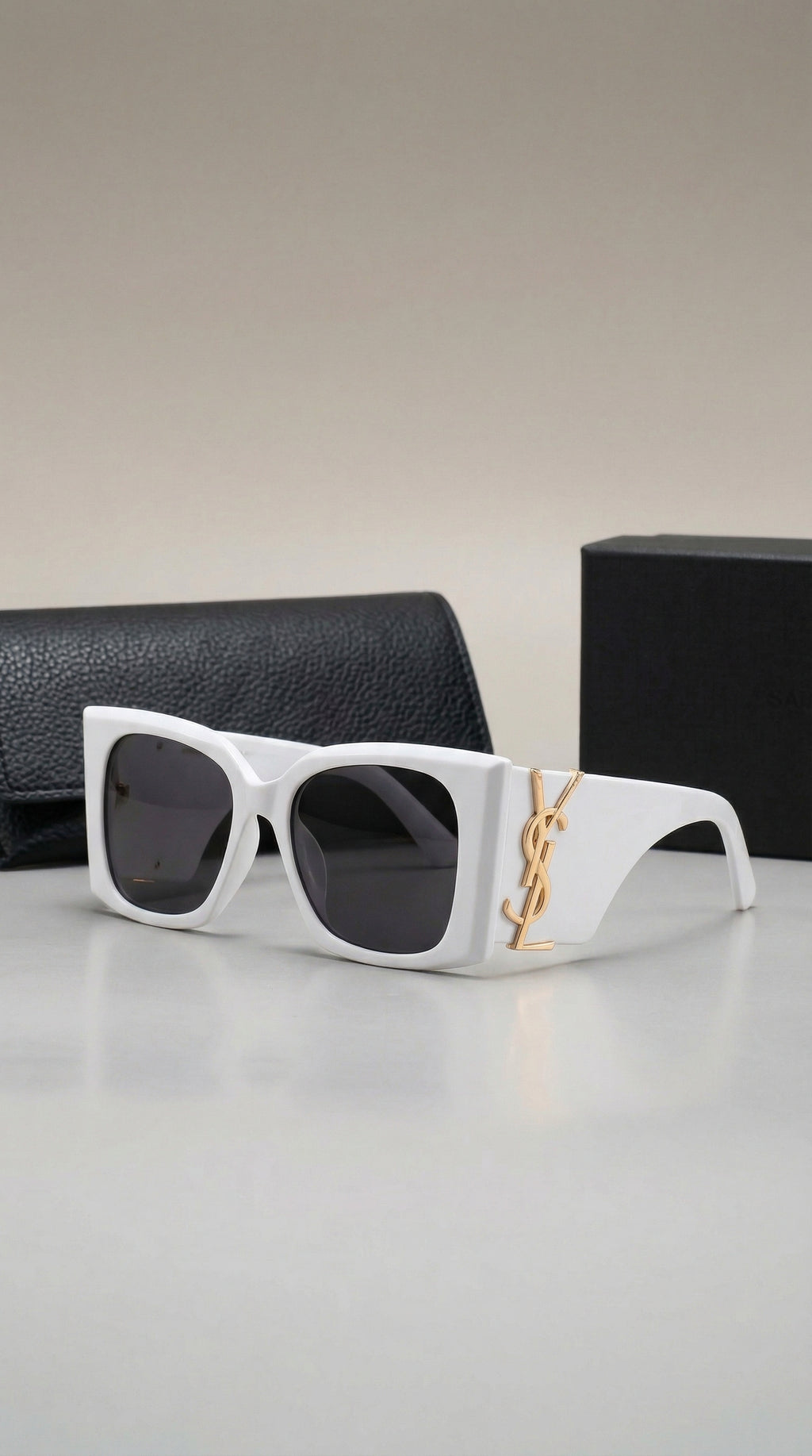 Oversized Square Sunglasses – White