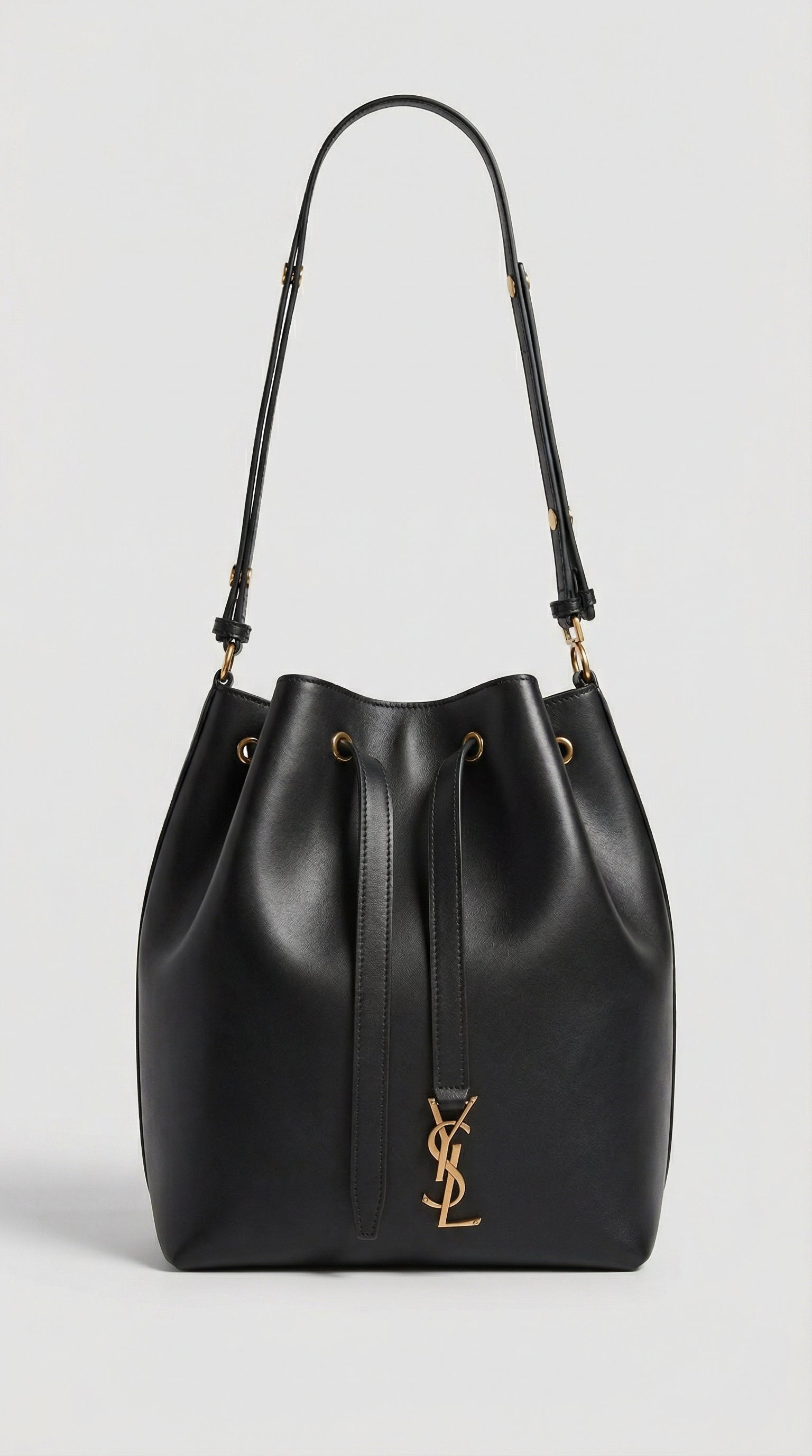 Smooth Leather Bucket Bag 37 – Black Smooth Leather (Gold Hardware)