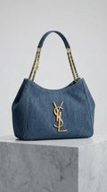 Chain Handle Hobo Bag – Blue Denim