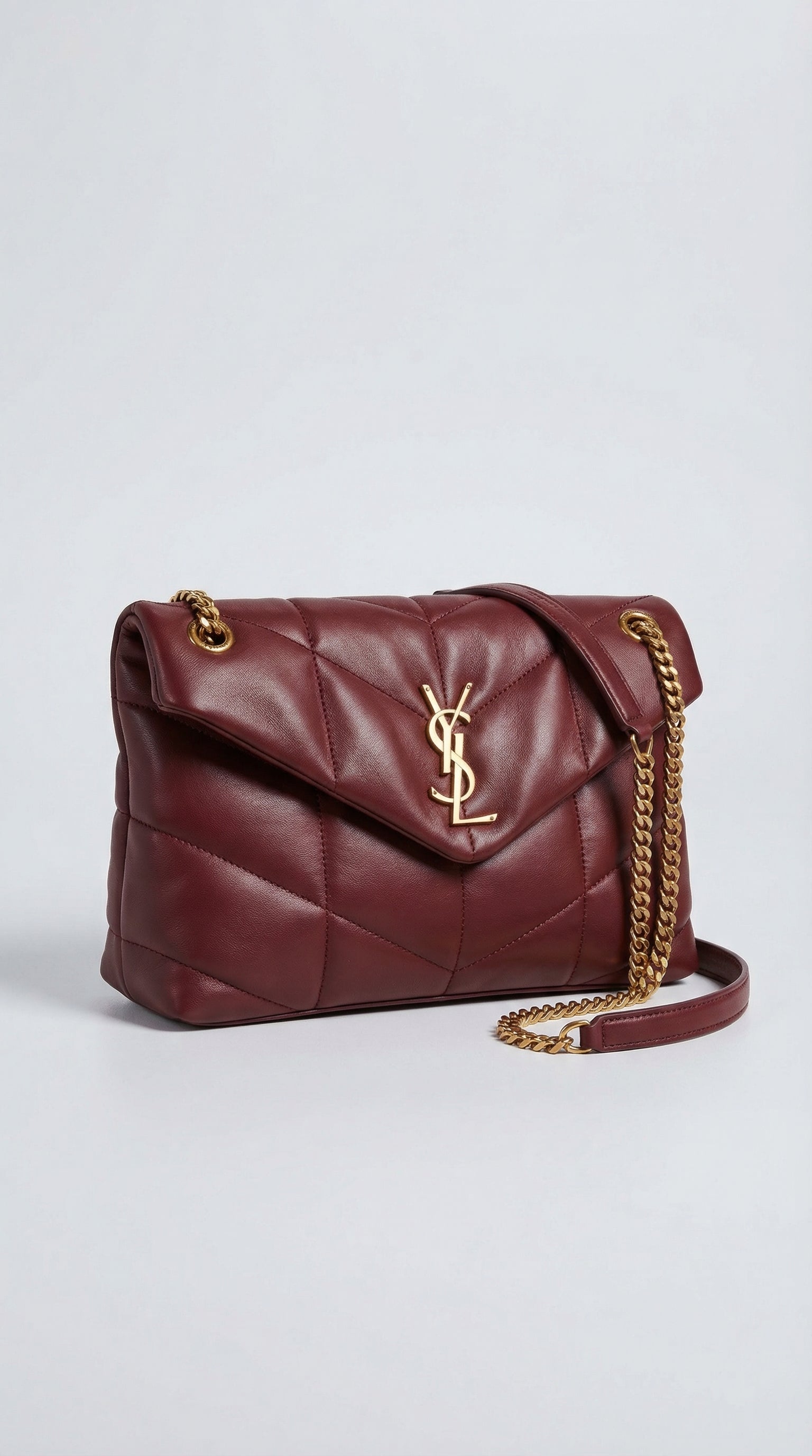 Quilted Flap Shoulder Bag – Red Chevron Leather (Gold Hardware)