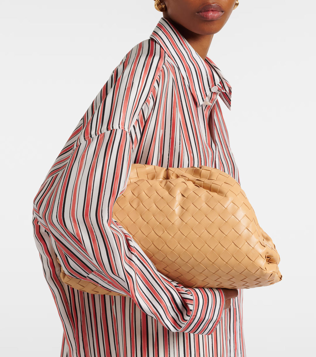 Intrecciato Leather Clutch Pouch