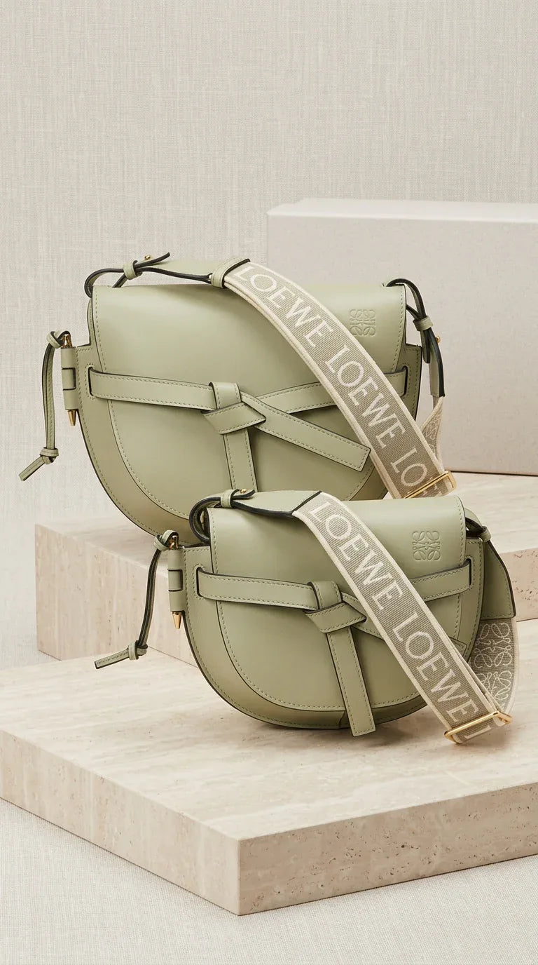 Gate Dual Mini Leather Crossbody Bag Soft Green - EliteLux Outlet